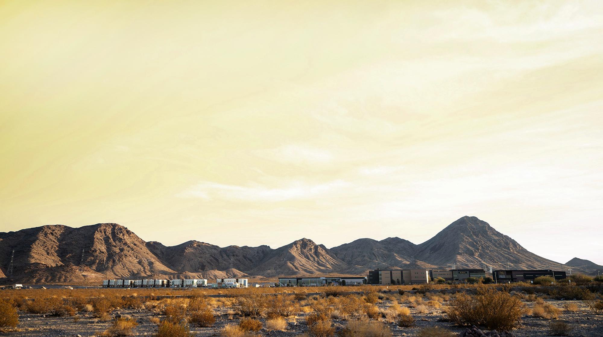 Panoramic view of Henderson mountain range at sunset, highlighting Nevada State's connection to its natural surroundings